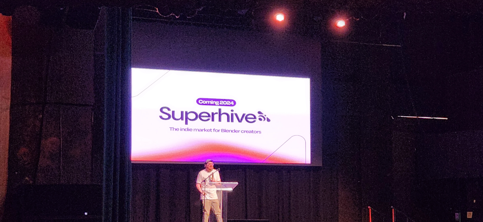 Kyle presenting the Blender Market rebrand to the public for the first time